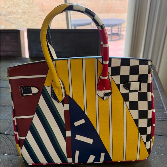 Colorful Geometric Women's Handbag, New - Picture 3 of 16